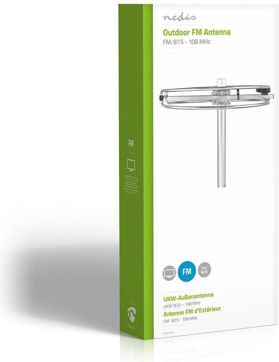 Immagine prodotto Nedis Antenna FM da esterno - Guadagno massimo di 4dB - Gamma di frequenza FM: 87.5-108 MHz - Ricezione (UKW / MW / LW)