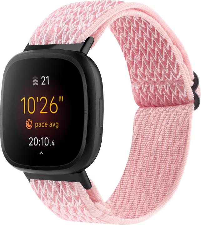 Produktbild Cover-Discount Fitbit Versa 4 / Sense 2 - Nylon Ersatzarmband rosa (Nylon)