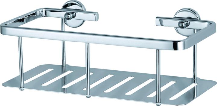 tesa ALUXX shower basket incl. adhesive solution without drilling (9 x 13 x 26.5 cm)