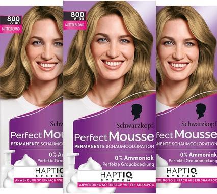 Actual product image Schwarzkopf Perfect Mousse 800 mittelblond (800 Medium blond)