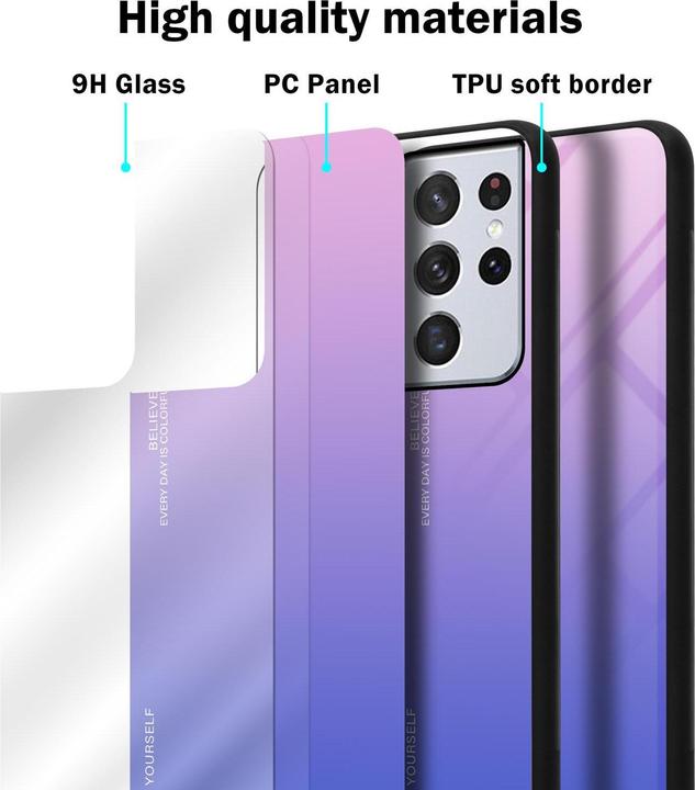 Productafbeelding Cadorabo TPU 2 kleuren glasdekking (Samsung Galaxy S21 Ultra)