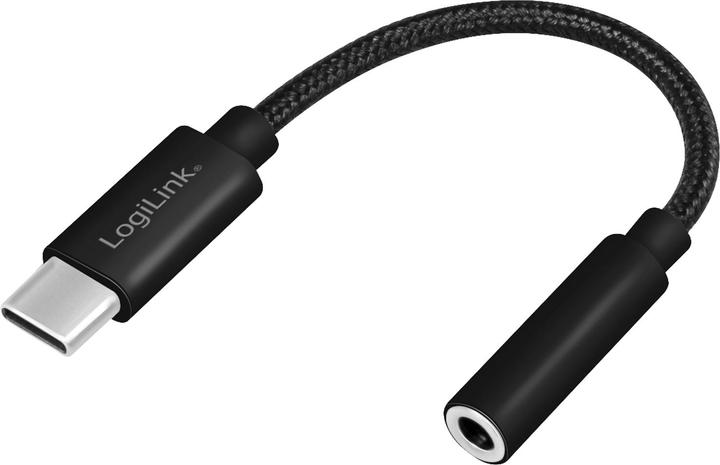 Produktbild LogiLink Cable USB-C to 3.5mm 0,13m Black (USB Typ C, USB Typ C)