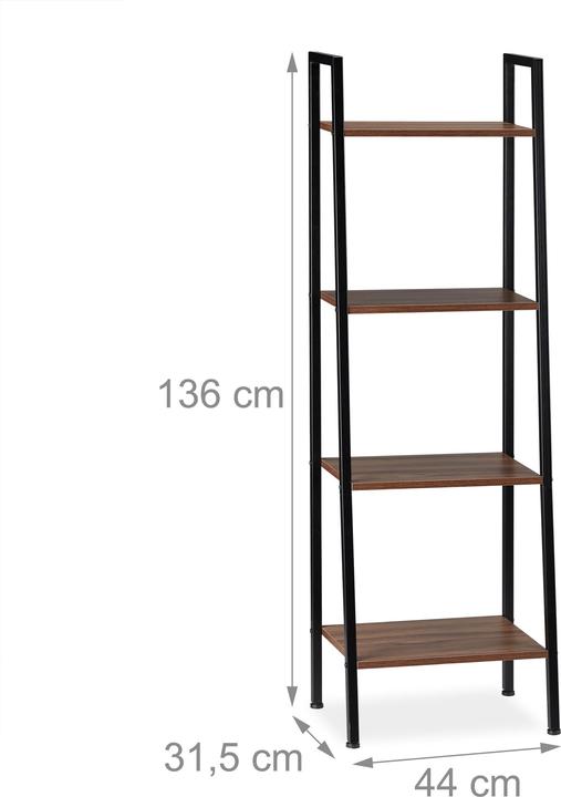 Immagine prodotto Relaxdays Scaffale da terra con 4 mensole (44 x 31,5 x 136 cm)