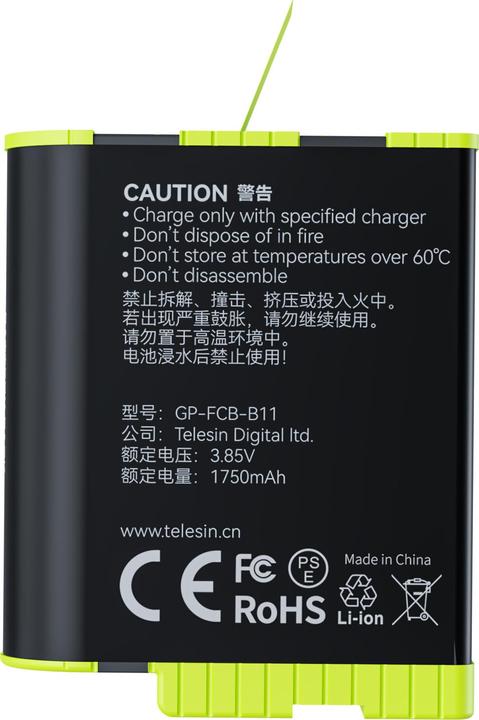 Actual product image Telesin Fast charge battery for GoPro Hero 11/10/9 GP-FCB-B11 (GoPro Hero 9)