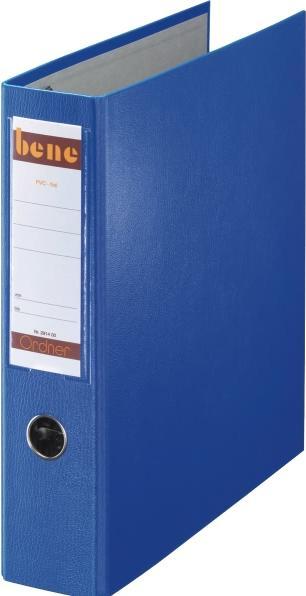 Actual product image Bene Double file 75mm 2xDIN A5 landscape 4 hangers grey cardboard recycled blue (A5, 75 mm, 1 Piece)