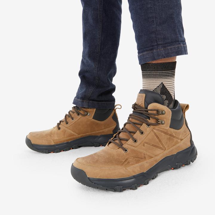 Produktbild Quechua Wanderschuhe Herren Leder wasserdicht - NH500 halbhoch beige (40)