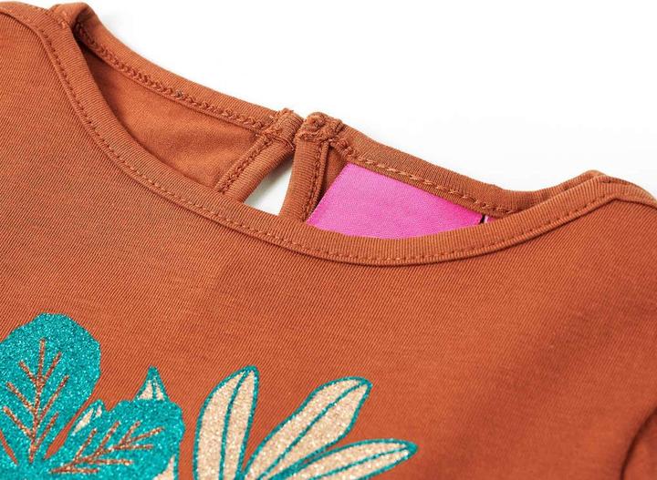 Produktbild VidaXL Kinder-Langarmshirt Cognac 128,Material: 95 % Baumwolle. 5 (128)