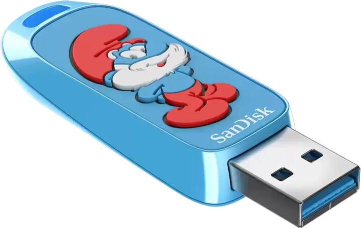 Actual product image SanDisk Brainy Smurf USB 3.2 Gen1 64GB 130MBs (64 GB, USB 3.2)
