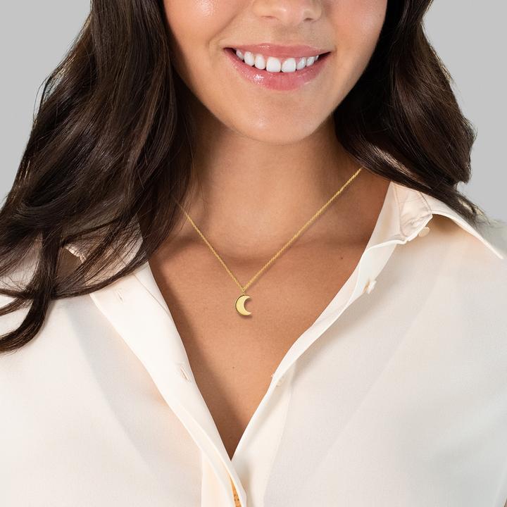 Actual product image Glanzstücke München Ladies moon sterling silver yellow gold 40.0 cm base chain + 5.0 cm extension - 11520 (Sterling Silver, 40 - 45 cm)