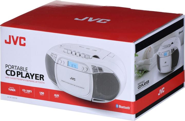 Image du produit JVC RC-E451W Lecteur CD Lecteur CD portable Blanc (VHF, Bluetooth)