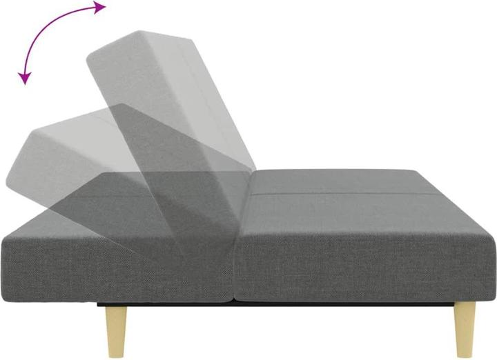 Produktbild VidaXL Schlafsofa 2 Sitzer mit Fusshocker Bettsofa Tagesbett Dunkelgrau Stoff (Bettsofa)