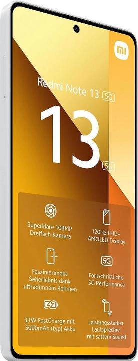 Actual product image Xiaomi Redmi Note 13 5G (256 GB, Arctic White, 6.67", Hybrid Dual SIM, 108 Mpx, 5G)