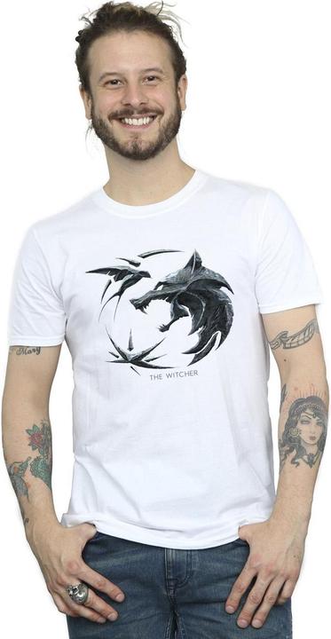 Immagine prodotto Netflix The Witcher Wolf Logo Maglietta Uomo (L)