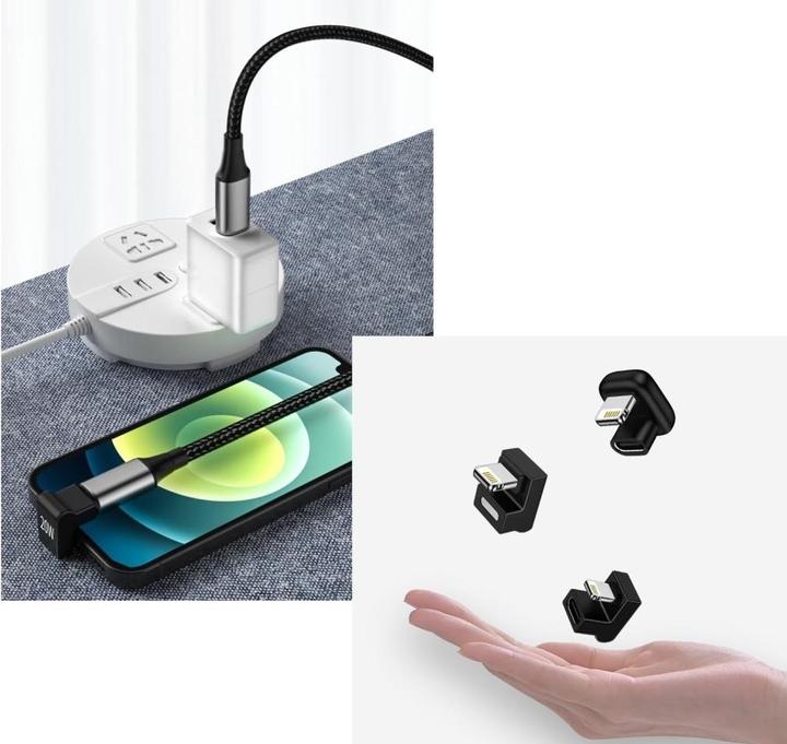 Produktbild PowerGuard USB-C zu Lightning 180 Grad Winkel U-Form Adapter (male/female) (Lightning)