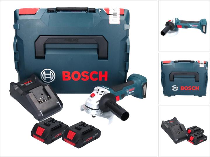 Produktbild Bosch Professional Bosch GWS 18V-7 Professional Akku Winkelschleifer 18 V 125 mm 22,23 mm Brushless + 2x ProCORE Akku 4 (125 mm)