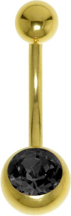 Produktbild Bijouteria Bauchpiercing (Chirurgenstahl 316L, PVD Beschichtung (goldfarbig), Premium Kristall)