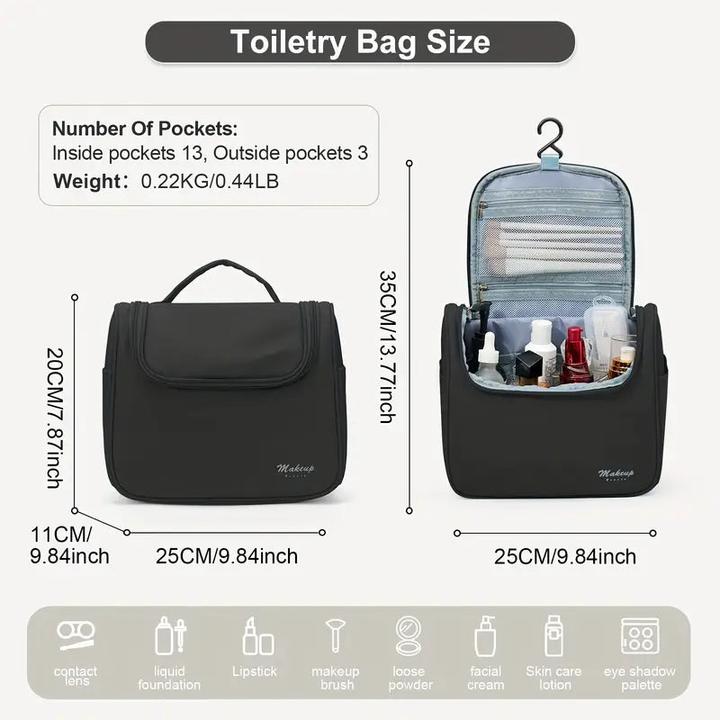 Produktbild Only-Bags.Store Casual Style grosse Kapazität Kosmetikkoffer, Nylon Kulturtasche mit mehreren Taschen, langlebig (9.80 l)