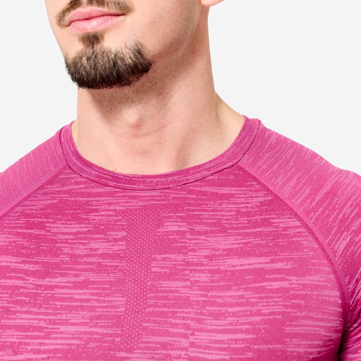 Actual product image Domyos Kompressionsshirt Herren atmungsaktiv Rundhals - lila (S)