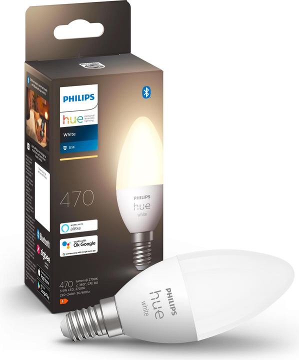 Produktbild Philips Hue White BT (E14, 5.50 W, 470 lm, 1 x, F)