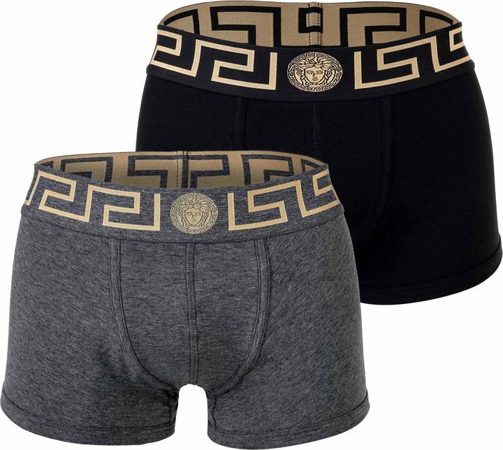 Versace Bi-Pack Trunk Jersey Topeka Bi-Stretch Cotton Organic New Logo (L, pack of 2)