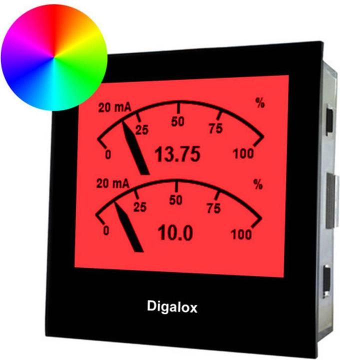 TDE Instruments Digital DIN rail meter Digalox Graphic DIN meter for 2x 0/4 20mA with multiple display