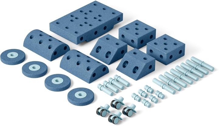 Produktbild Modu Dreamer Kit - Zachte blokken- 33 onderdelen - Open Ended speelgoed- Speelgoed 1 -2-3 jaar - Deep Blu