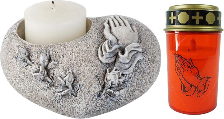 Produktbild Novaliv Grabschmuck I Grabengel Grabdeko Grabherz grabdekoration Engel für Friedhof grablaterne