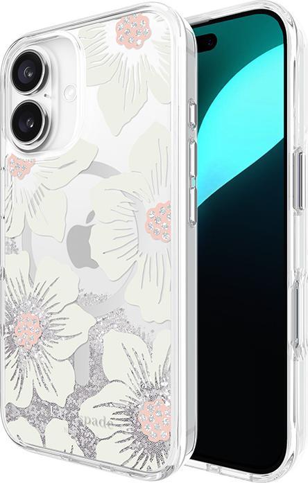 Produktbild Kate Spade Liquid Glitter MagSafe – iPhone 16 Hülle (Hollyhock Floral) (Apple iPhone 16)