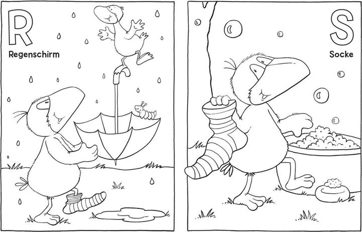 Actual product image The little raven sock: The funny ABC coloring book from the little raven sock