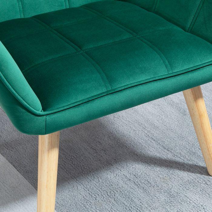 Image du produit Swisshandel24 Fauteuil individuel Fauteuil relax avec aspect velours, pieds surélevés scandinave Fauteuil
