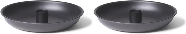 Actual product image Novaliv Set of 2 Stick Candle Holders 18cm Metal Candle Holder Advent Wreath Round Table Candles BLACK (18 x 18 cm)