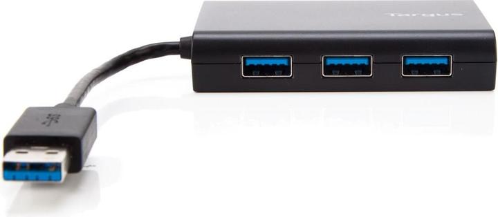 Actual product image Targus USB 3.0 hub + Gigabit Ethernet (USB-A, 3 Ports)