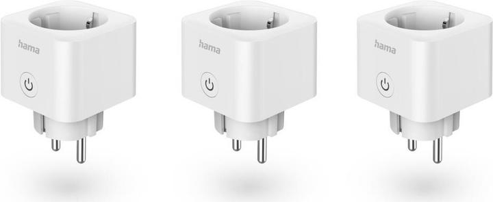 Produktbild Hama Smarte WLAN-Steckdose, Matter, 3.680W, Sprach-/Appgesteuert, 3er-Pack