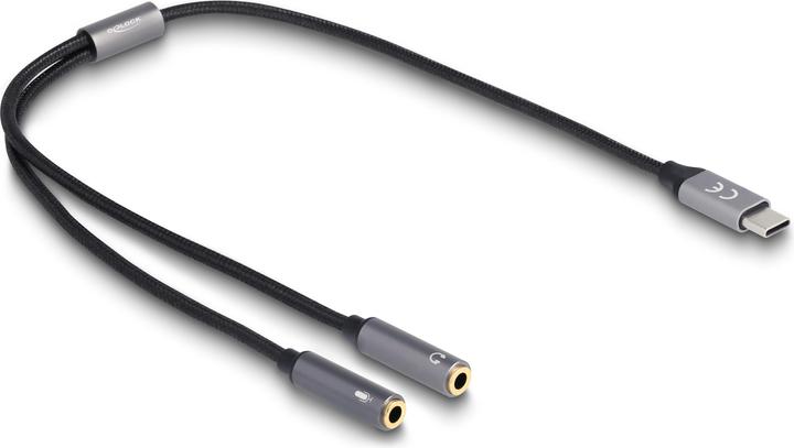Actual product image Delock USB type C - 2x 3.5mm socket (Headset adapter)