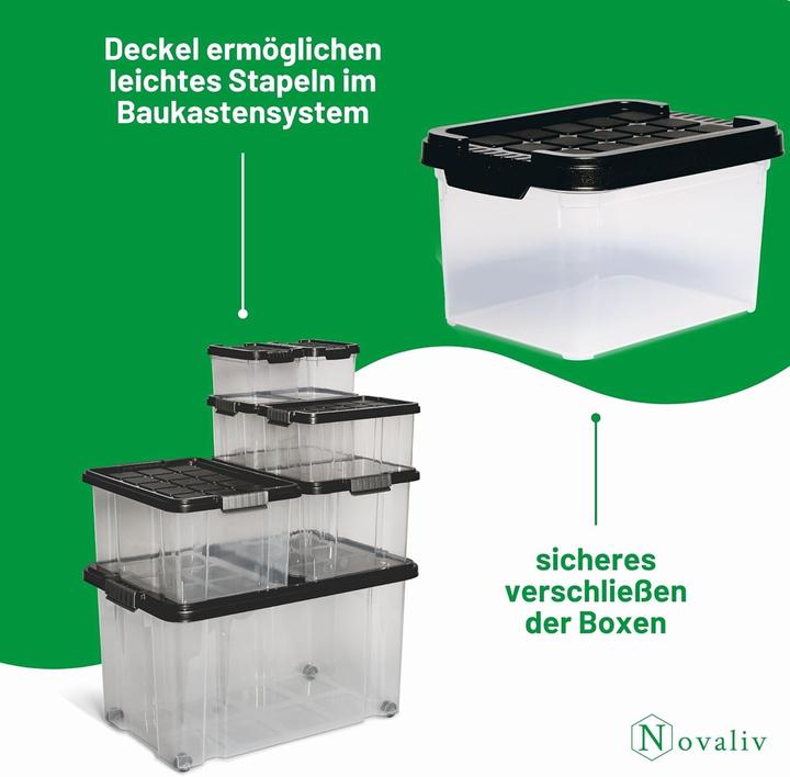 Image du produit Novaliv 1x couvercle de rechange 2 litres avec fermeture à clip 19x14 cm anthracite (19 x 14 cm, 2 l)