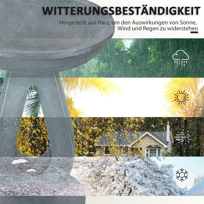 Produktbild Swisshandel24 Vogeltränke, Vogelbad mit Ständer, Stein-Look, Grau