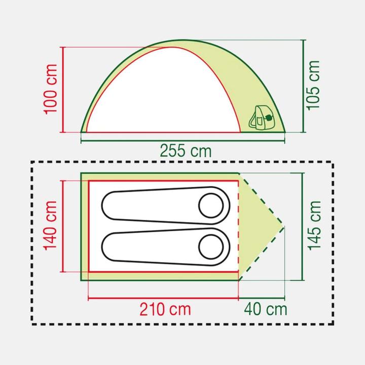 Image du produit Coleman Darwin 2 (Tente igloo, 2.80 kg, 2 personnes)