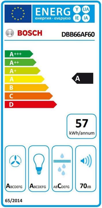 Energy Label Bosch Hausgeräte DBB66AF60 (Substructure hood)