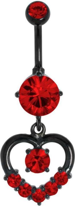 Actual product image Bijouteria Bellypiercing (Surgical steel 316L, Crystal, PVD coating (black))