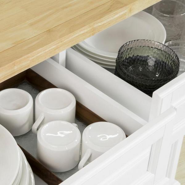 Image du produit SoBuy Ilot de cuisine Chariot de cuisine avec porte-bouteilles