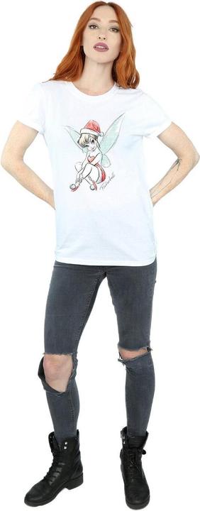 Actual product image Disney Womens/Ladies Tinkerbell Christmas Fairy Cotton Boyfriend T-Shirt (XXL)
