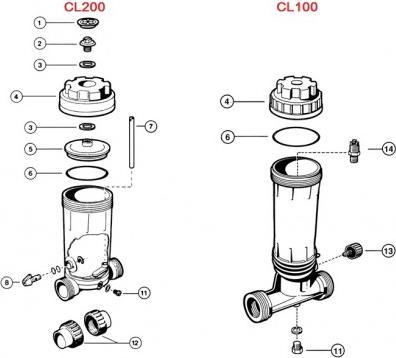 Produktbild Hayward No.4 Chlorinator und Brominator Deckel CLX200C