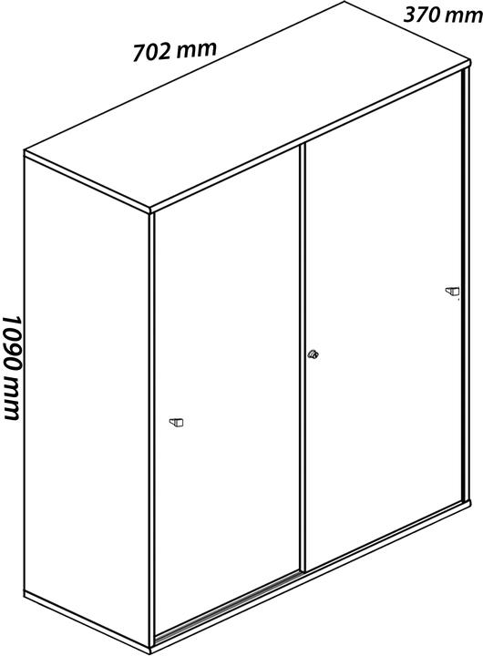 Produktbild VCM Büroschrank Schiebetüren Lona 3fach (70 x 37 x 111 cm)