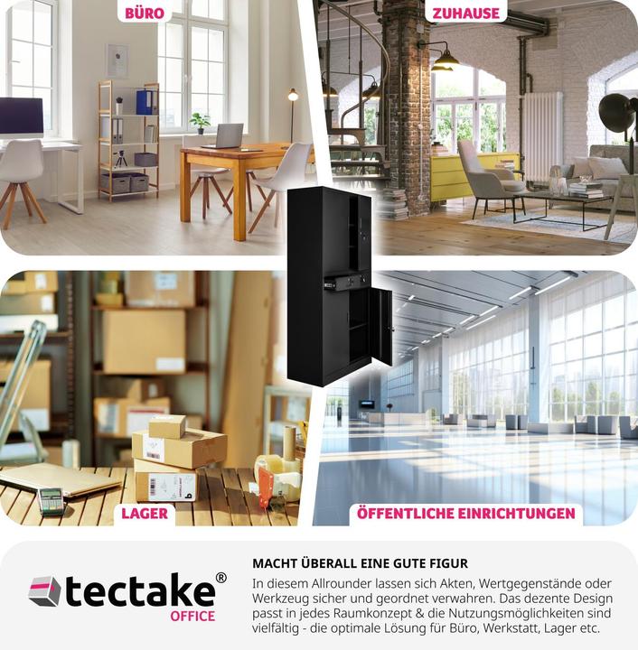 Immagine prodotto tectake Armadio per archiviazione (80 x 40 x 180 cm)