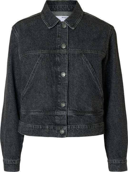 Selected Femme Schwarze Faded Jeansjacke