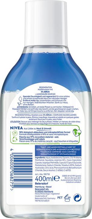 Produktbild NIVEA Regeneration Serum Mizellenwasser (Mizellenwasser, 400 ml)