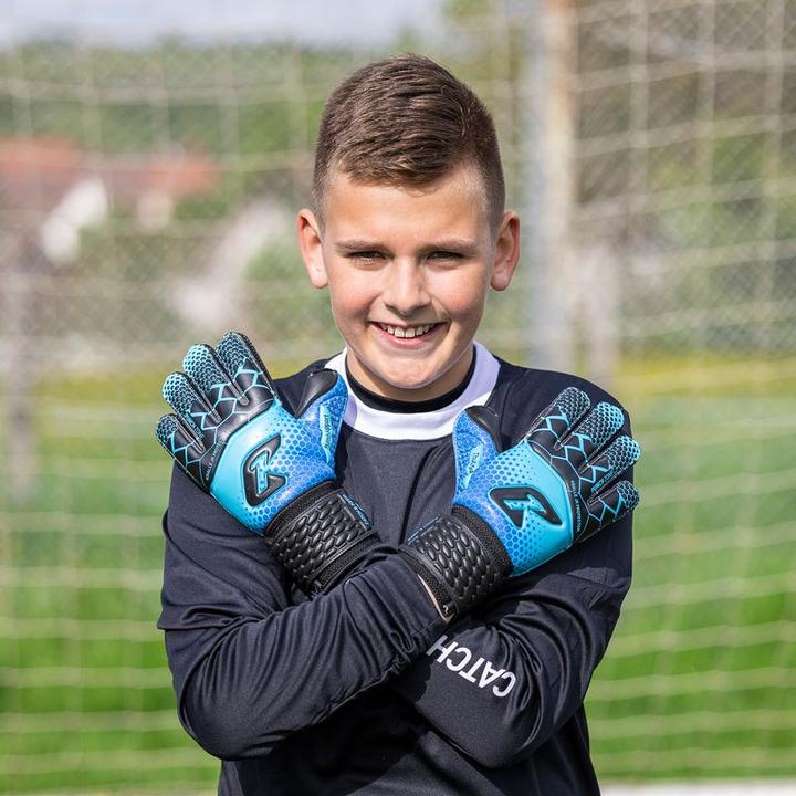 Produktbild Catch & Keep Fussballhandschuhe Kralle Protector Gr. 7 Blau Torwart Keeper Goalie Handschuhe (7)