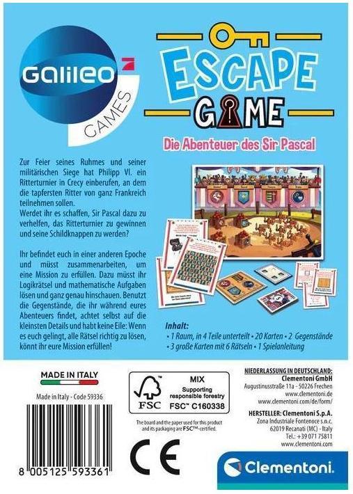 Actual product image Clementoni Galileo Escape Game The Adventure (German)