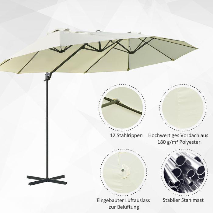 Actual product image Swisshandel24 Double lampshade, crank metal cream white 440 x 270 x 250 cm (2.70 m)