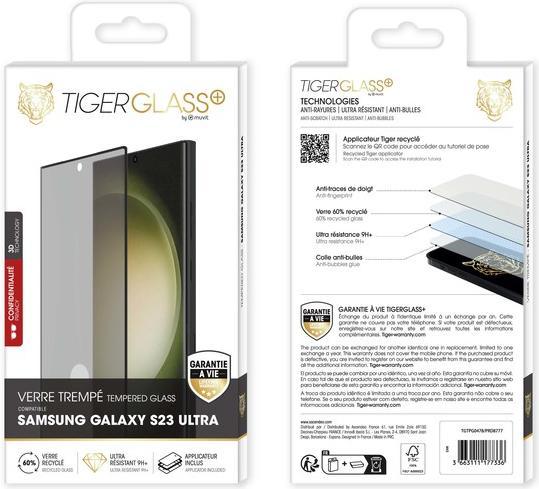 Produktbild Tiger Glas-Folie Recycelt, Privacy (1 Stück, Samsung Galaxy S23 Ultra)